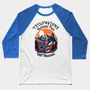 Majestic Wolf With Mountaintop Baseball T-Shirt